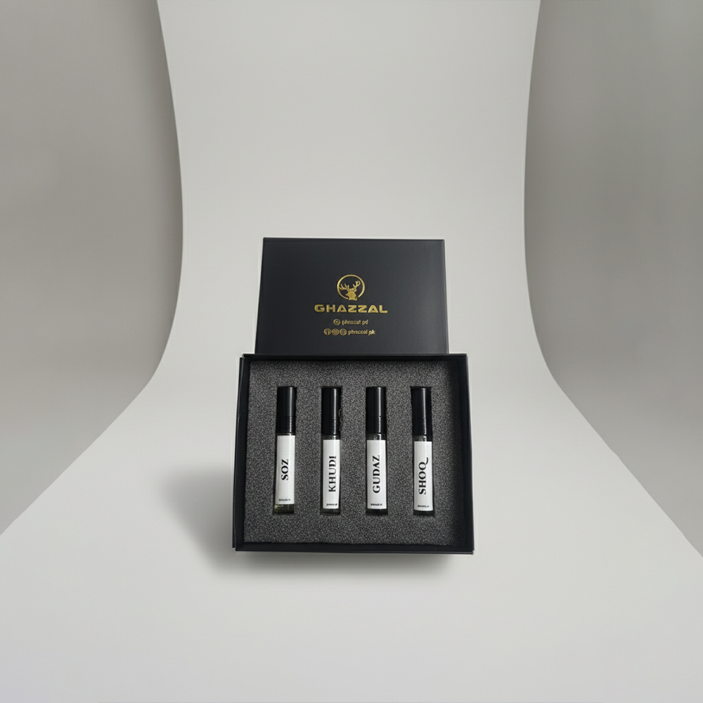 Ghazzal Fragrances – Custom Tester Box (4 × 5ml Perfume Testers)