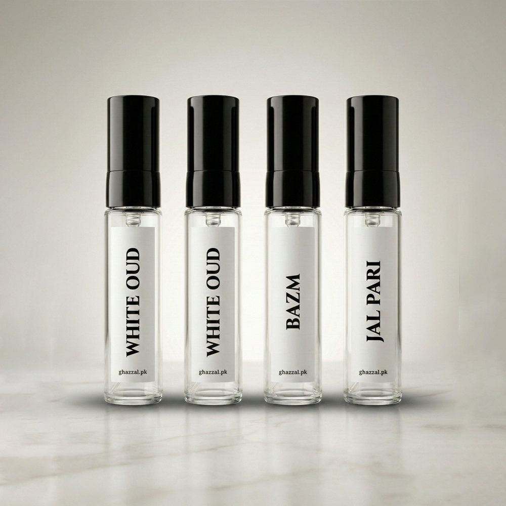 Ghazzal Fragrances – Custom Tester Box (4 × 5ml Perfume Testers)