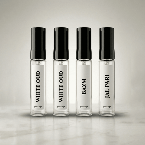 Ghazzal Fragrances – Custom Tester Box (4 × 5ml Perfume Testers) - Ghazzal Fragrances - The Essence of Elegance